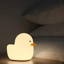 

Cute Animal Duck LED Night Lamp Nordic Cute Lovely Cartoon Night Light Silicone Soft Touch Sensor Baby Kid Home Decor Fixture
