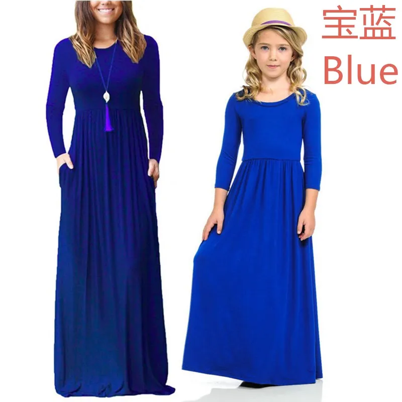 Осенние платья для мамы и дочки; одинаковые комплекты; Vestidos; одежда для мамы и меня; пляжные платья для мамы и дочки; Одинаковая одежда для семьи - Цвет: Style Seventeen