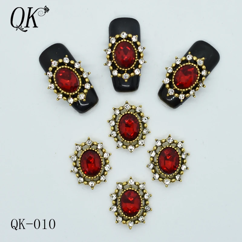 QK-010 10 шт./лот сплав гвозди очарование хрустальные бриллианты СТРАЗА под камень дизайн ногтей украшения ювелирные изделия аксессуары Стразы Новое поступление - Цвет: QK-010