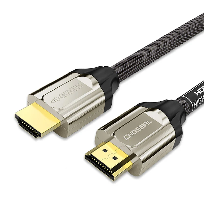 CHOSEAL 4K HDMI кабель 2,0 HDMI к HDMI кабель 3D Поддержка дисплея для DVD tv BOX PS3/4 Xiaomi проектор Ethernet HDMI шнур - Цвет: Braided Gray