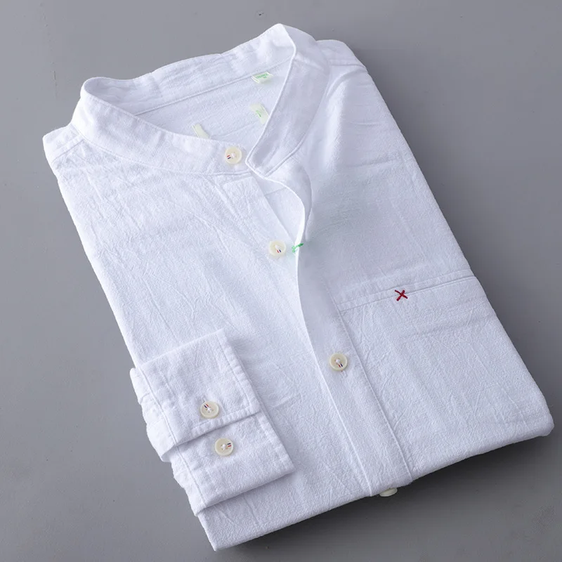 

Brand Foreign Trade Men'S Wear 2020 New Products Long-sleeved Shirt Men's Stand Collar Business Casual MEN'S Shirt Tops C2180