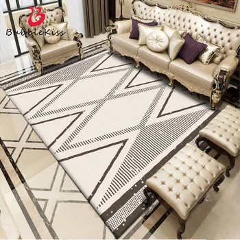 

Bubble Kiss 2020 European Style Retro Carpet Beige Geometric Line Pattern Carpets Kids Room Bedroom Area Rugs Customized Carpet