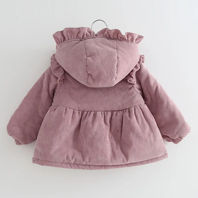 

Winter Baby Girl Clothes 0-3T Hooded Down Jackets With Bowknot Casual Windproof And Warm Thickening Baby Girl Down Coat