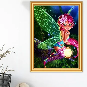 

5D DIY Diamond Painting "Butterfly Elf" Cross Stitch Kit Full Diamond Embroidery Mosaic Picture of Rhinestones Home Decor Gift