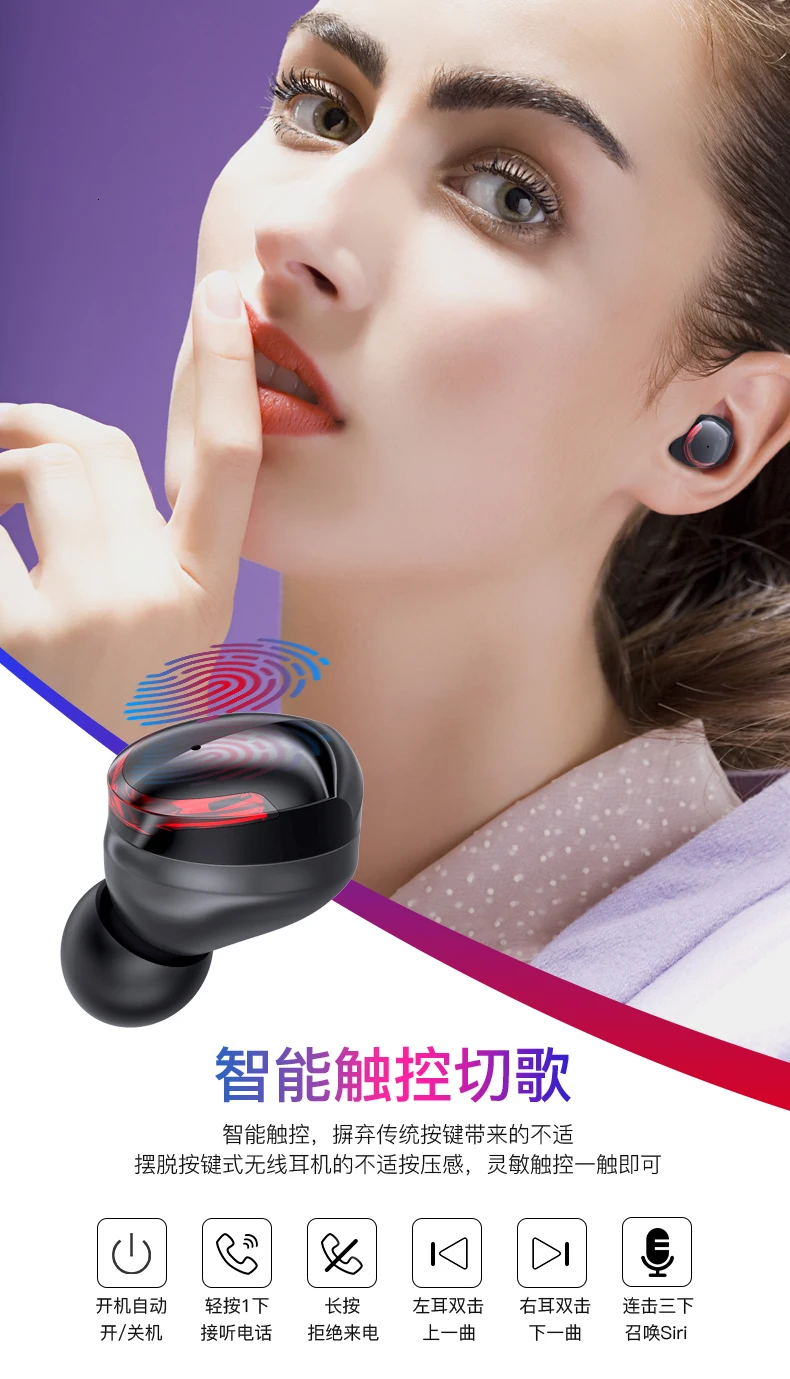 YINYOO Bluetooth 5,0 TWS Беспроводные наушники с шумоподавлением спортивные наушники IPX7 водонепроницаемые Встроенные наушники с микрофоном