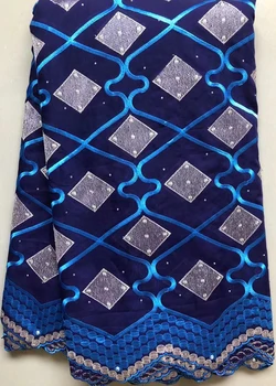 

5 Yards Materials Swiss Voile Lace Switzerland With Stones African Dry Lace Fabric High Quality Nigerian Cotton Wedding NLL4454