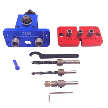 

3-in-1 Woodworking Pocket Hole Jig Self-centering Vertical Doweling Jig Drill Guide Set for Locator Hole Puncher Handhold Tools