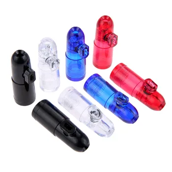 

10Pcs Acrylic Plastic Snuff Dispenser Snorter Bullet Rocket Shape Nasal Sniff