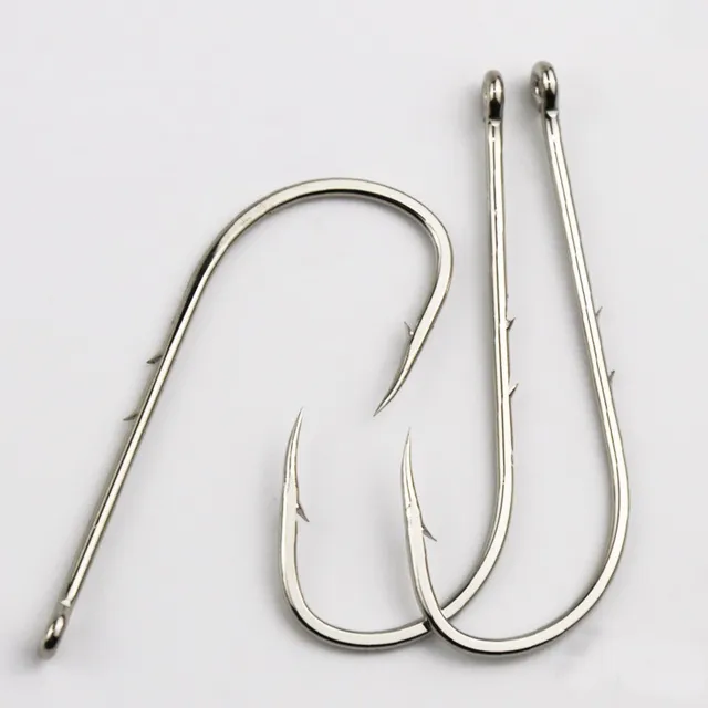 50pcs Fishhook Long Shank Fishing Hook 1#-12# High Carbon Steel Sharp Barbed Offset Narrow Bait Fishing Hooks Tackle Box 3