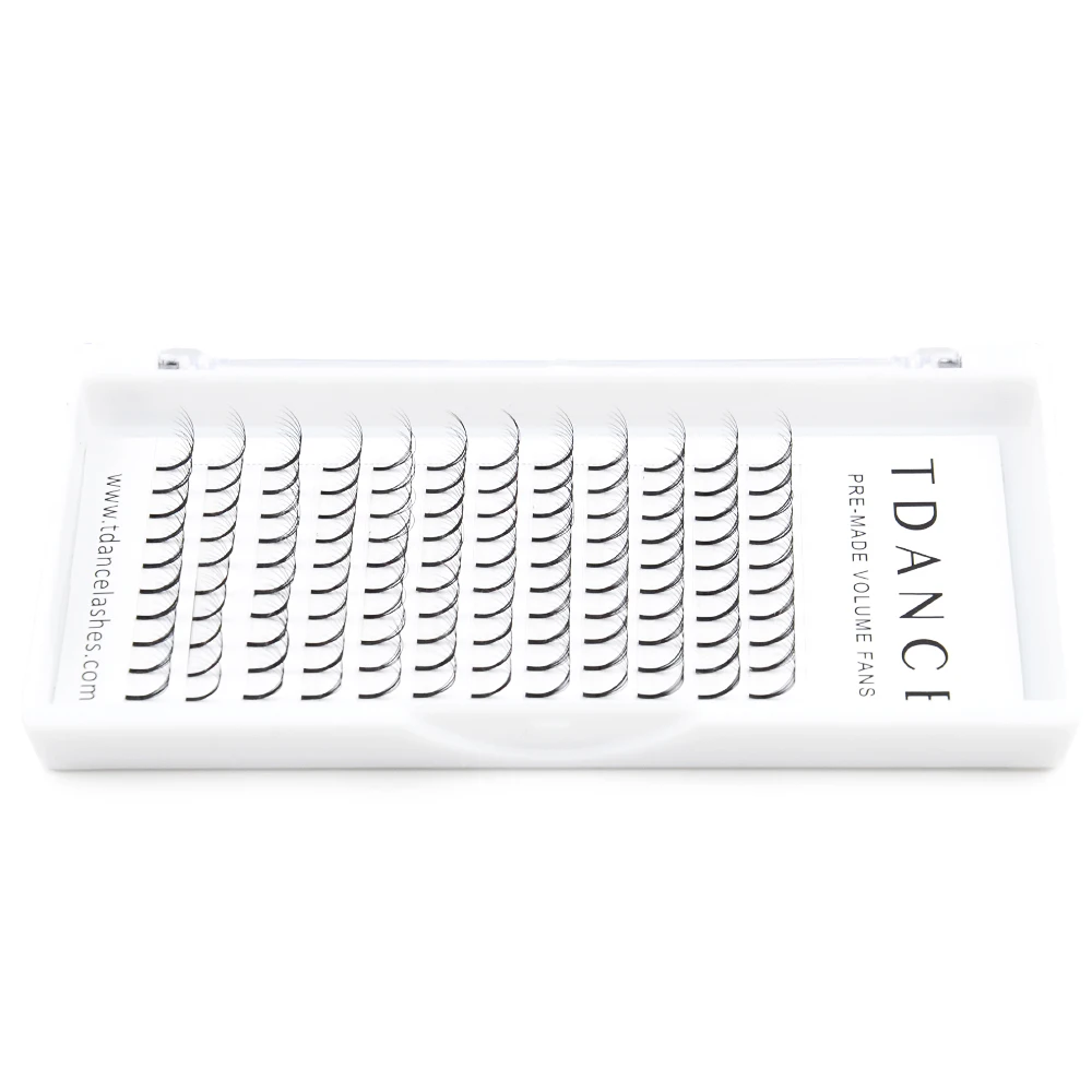 TDANCE 10 cases/lot Long stem pre-made fans 3D/4D/5D/6D eyelash extension supplies 0.07/0.1 russian volume fans pre made