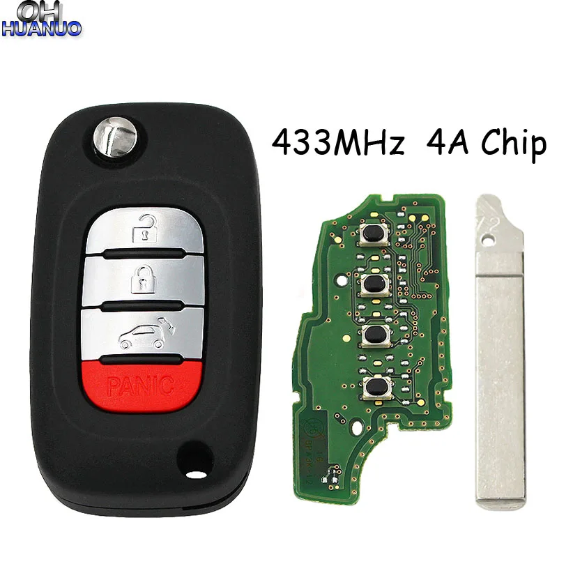 OEM 3+ 1/4 кнопки флип дистанционного ключа 433 МГц для BENZ Smart с 4A чип для Benz Smart Fortwo 453 Forfour