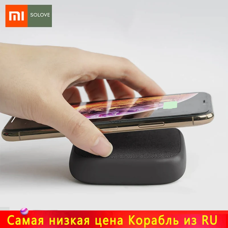 Xiaomi SOLOVE 10000 мА/ч Wireless Power Bank QI зарядное устройство с двумя портами USB быстрая