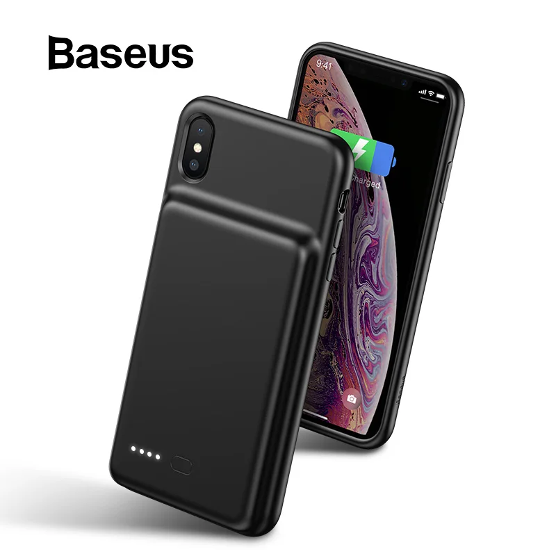Baseus Battery Charger Case for iPhone Xs Max XR Xs Power Bank Skin-friendly Silicone for iPhone Powerbank External Battery Pack
