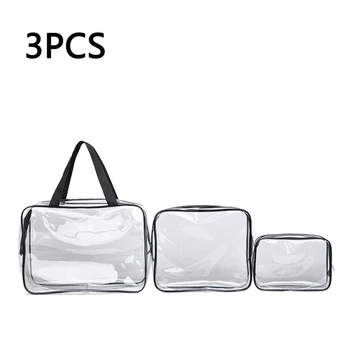 

PVC Transparent Women Cosmetic Bag Waterproof Plastic Travel Organizer Bag Ladies Environmental Protection Makeup Storage Bags50