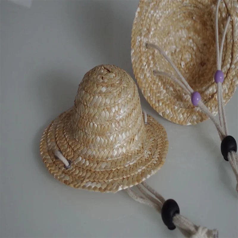 Pet Farmer Hat Universal Natural Straw Hat Straw Cat or Dog Sun Hat Pet Decorative Straw Hat