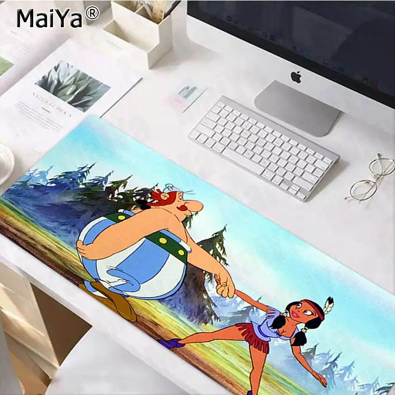 Игровой коврик для мыши Maiya Cool Asterix Obelix из натурального каучука, Настольный коврик,, большой коврик для мыши, коврик для клавиатуры