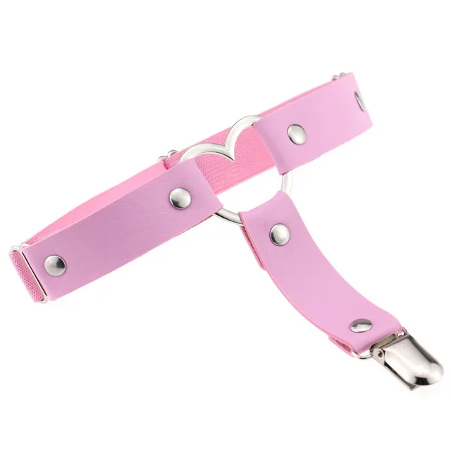 Faux Leather Foot Leg Thigh Suspenders 