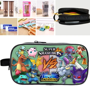 

Cartoon VS Gengar Pencil Case Children Anime Pencil Box High Quality Kids Pencil Holder Students Double Layer Pen Bags