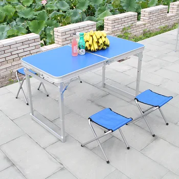

Square Foot Wide Side Outdoor Folding Table Chair Camping Picnic Table Waterproof Carrying Sturdy Folding Table