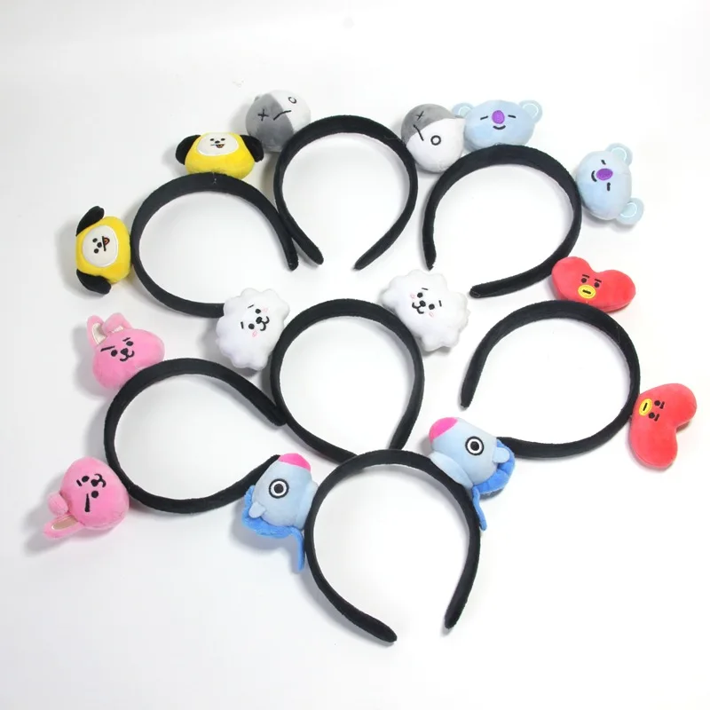 

Kpop Bangtan Boys Cartoon Fashion Band Korean Style Headbands Plush Hair Hoop For Women Girl bangtan boys Fans