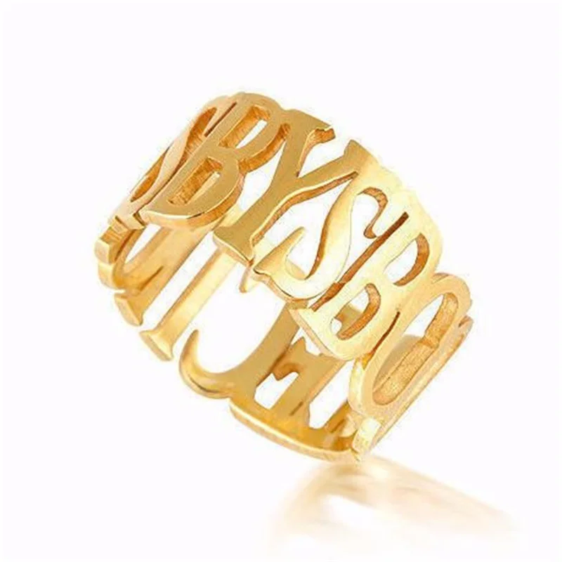 

Personalized 925 Sterling Silver Name Ring DIY Letter Ring 925 Silver Jewelry Customize Birthday/Lovers/ Mother's Day Gift