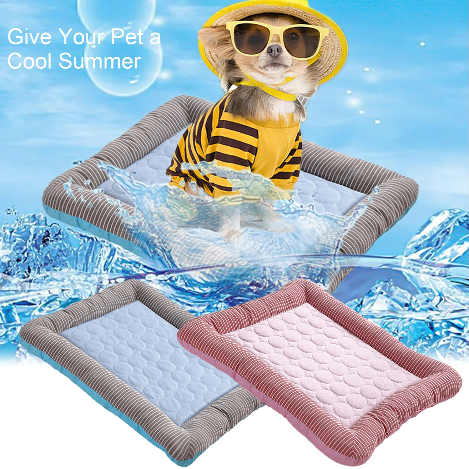 

Hoopet Dog Cooling Bed Summer Breathable Sleeping Cool Ice Pad Mat Cushion for Small Pet Dog Cat Puppy 45 x 35cm