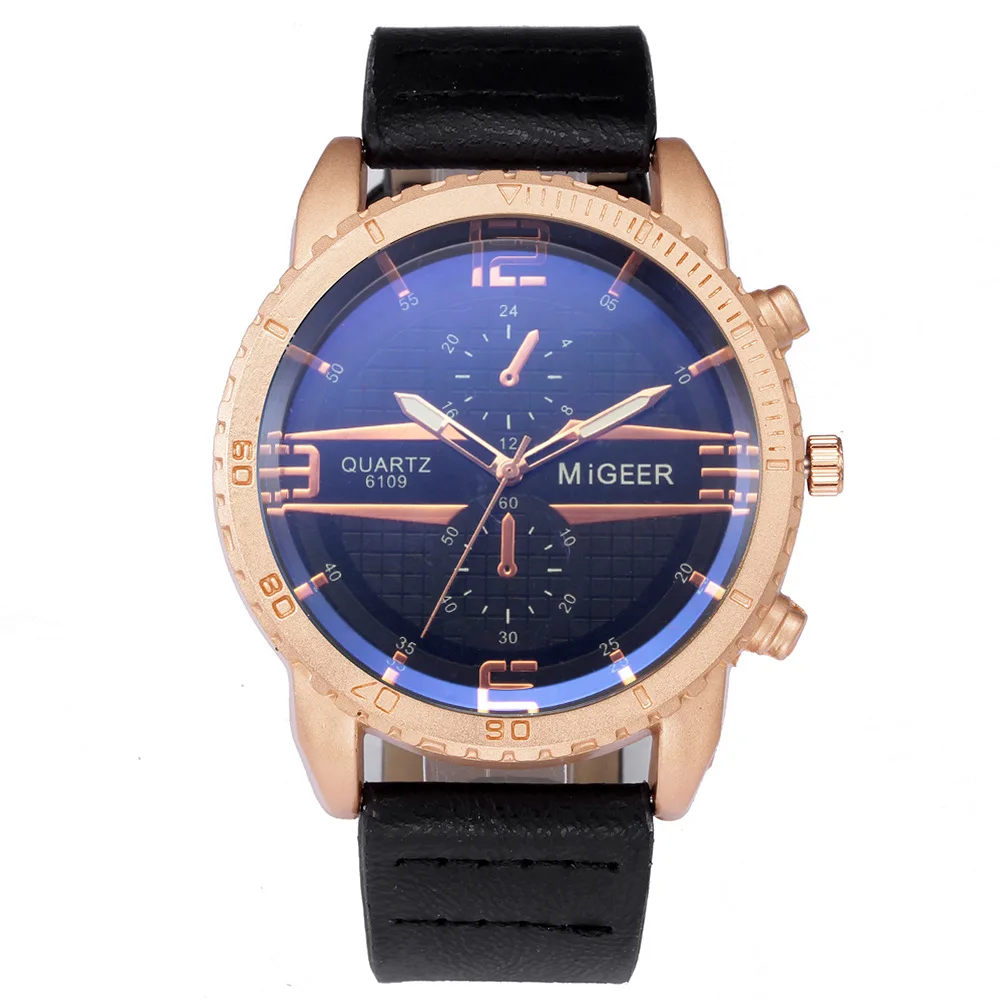 

Hot Selling Fashion Large Dial Quartz Watch Men Belt Watch Wristwatch 2019