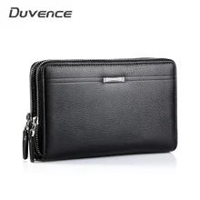 Большой мужской кошелек, деловой держатель для карт, мужские кошельки, Длинный кошелек из искусственной кожи, черный мужской кошелек для телефона, монета, много карманов, на молнии