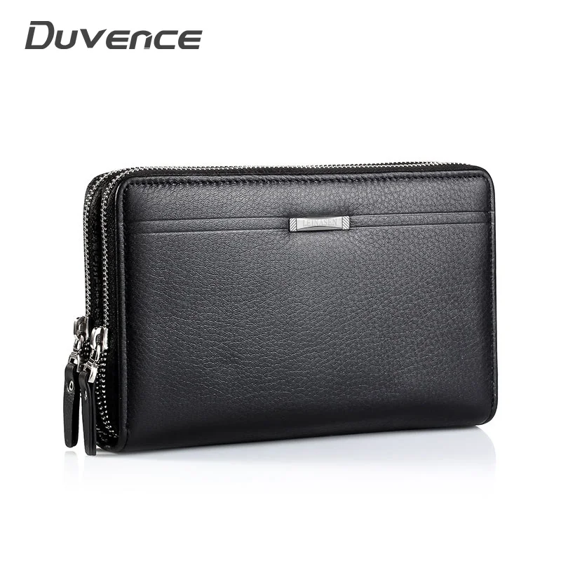 

Large Men Wallet Business Card Holder Man Wallets PU Leather Long Purse Black Male Wallet for Phone Coin Multi-Pockets Zipper
