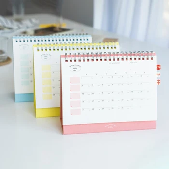 

2021 Delicate Simple Desk Calendar Refreshing Ins Desktop Note Coil Calendar Book School Office Supplies