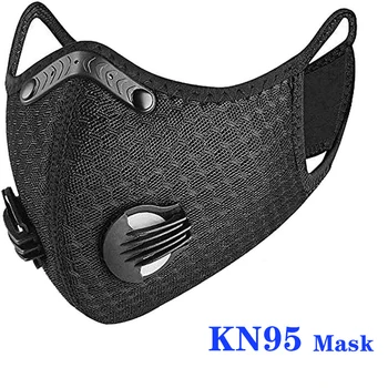 

Adult KN95 Cycling Face Mask Reusable Washable PM 2.5 Mouth Caps Outdoor Dust-proof Protective Earloops with Filters Mascarilla
