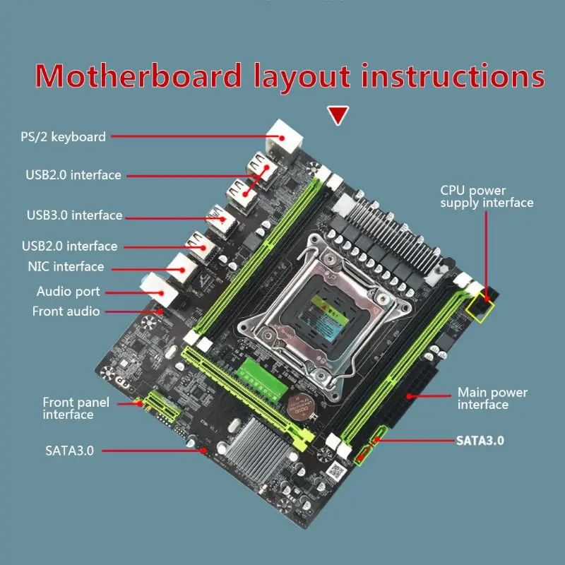  X79H 8 Core LGA 2011 Gaming Motherboard 4xDDR3 DIMM Desktop Computer Mainboard