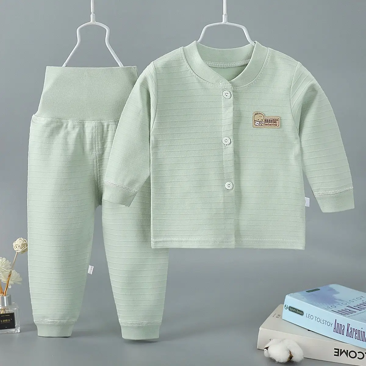 Spring Autumn Children's Sleepwear Suits Pullover Tees Pants 2-Pieces Set Pyjama Clothes Stripe Baby Kids Boy Girl Pajamas 0-4Y cute pajama sets	 Sleepwear & Robes