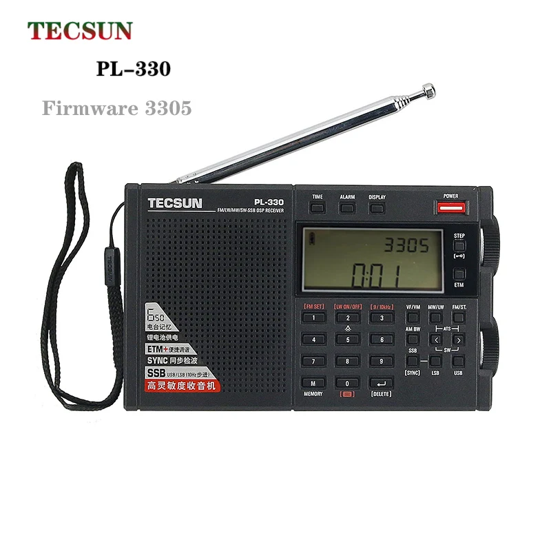 Newest Firmware 3305 Tecsun PL-330 Full Band Radio Portable FM Stereo LW/MW/SW SSB DSP Receiver Shortwave Radio