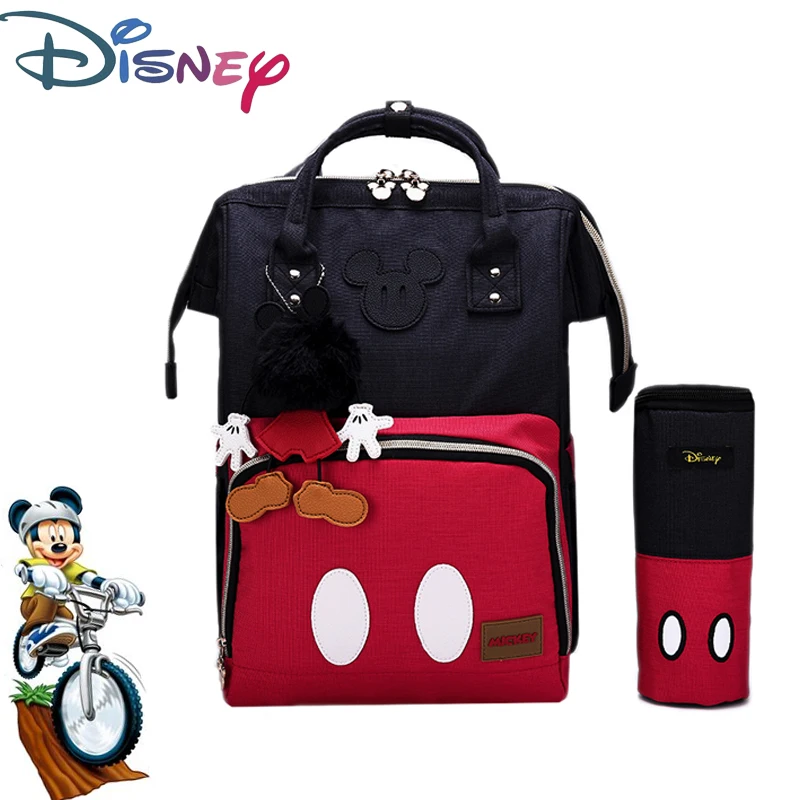 Disney милый Минни Микки красная сумка для подгузников Мумия сумка рюкзак большой водонепроницаемый детский подгузник сумка для беременных полосатый Бант горошек узор - Цвет: 8