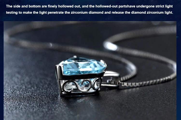925 silver jewelry sapphire pendant necklack for women x1