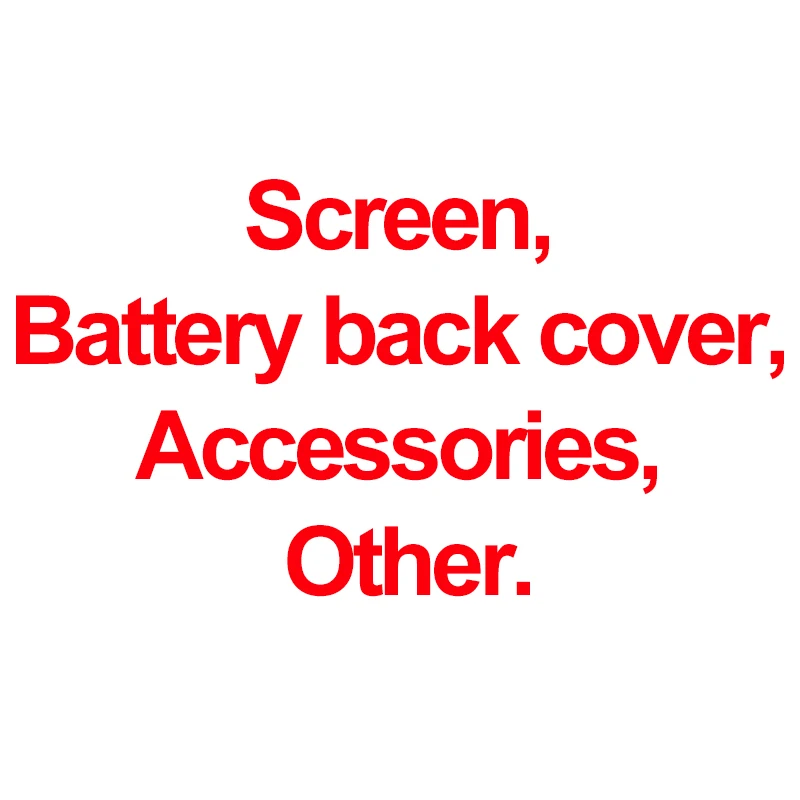 

Screen, battery back cover, accessories, other