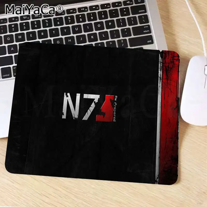 MaiYaCa высокое качество Mass Effect N7 игровой логотип геймер скорость мыши розничная маленький резиновый коврик для мыши резиновый ПК компьютерный игровой коврик для мыши - Цвет: Not Lock Edge25x29cm