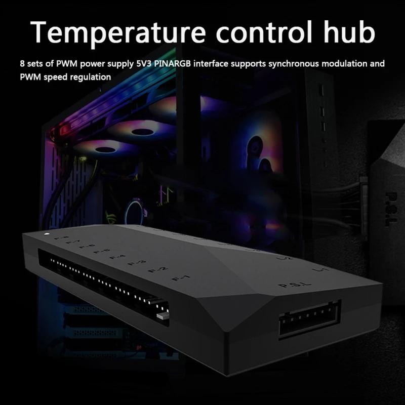 

SATA Powered Splitter Hub Fan Controller 5V 3 Pin ARGB PWM PC for COOLING HA-02