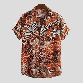 

Summer Printing Men Hawaiian Shirt Beach Short Sleeve Casual Button Breathable Tops High Quality Camisa Streetwear Mens Shirts