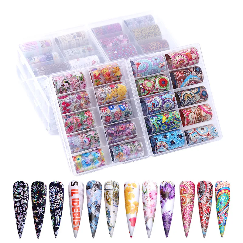 

10 Rolls DIY Raser Stickers, Star Glue Nail Stickers, Nail Decoration Nail Art for Woman, Girl