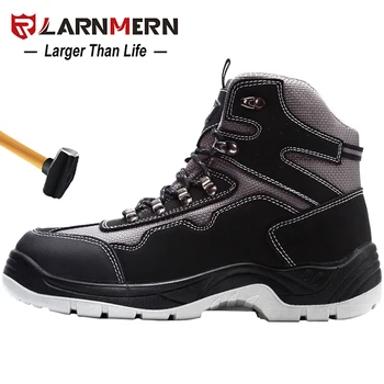 

LARNMERN Men's Work Safety Shoes Steel Toe Construction Sneaker Lightweight Breathable Anti-smashing Anti-puncture Safety Boots