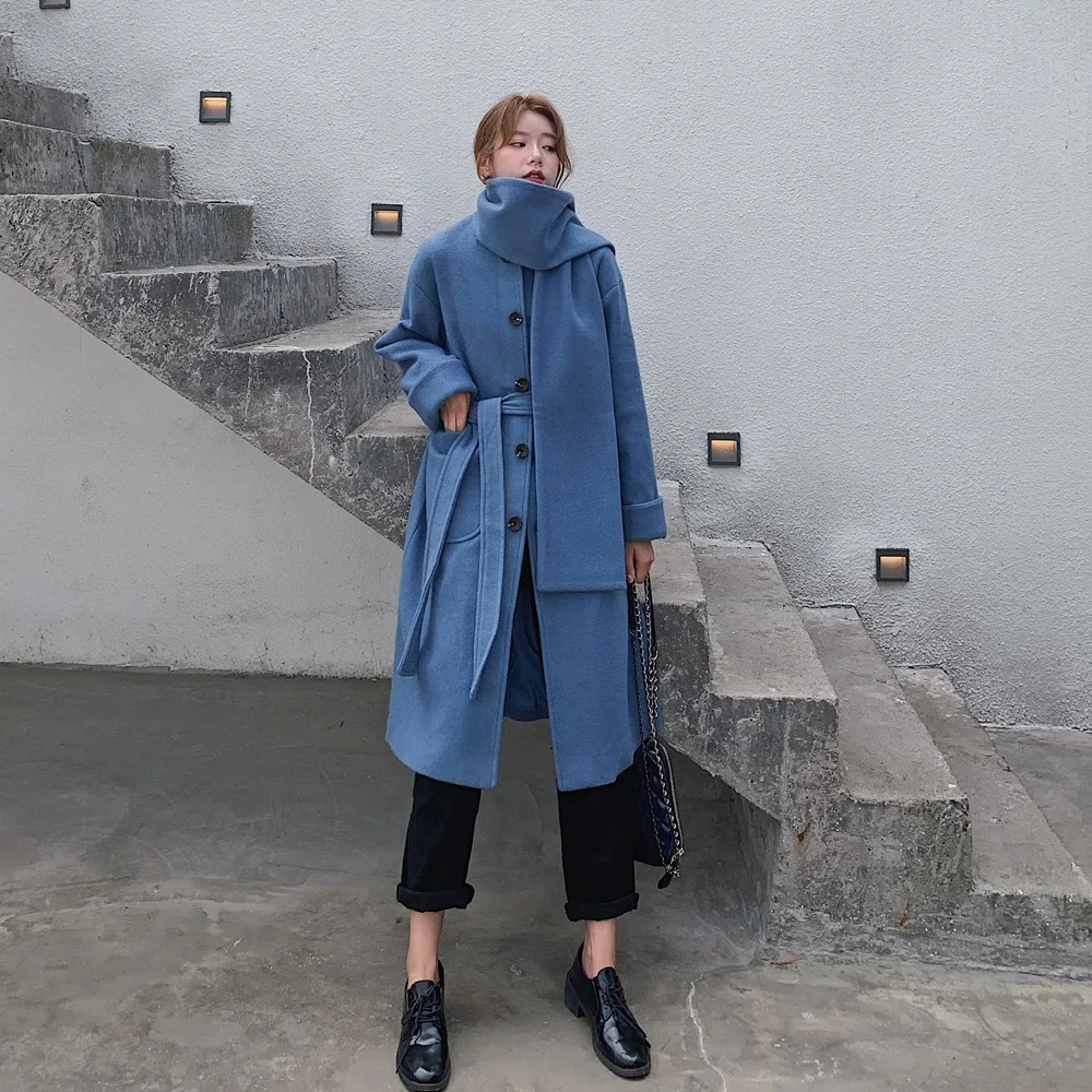 

Photo Shoot Korean-style Woolen Jacket 2019 Winter New Style WOMEN'S Dress Retro Fashionable CHIC Wind pei wei jin Woolen Overco