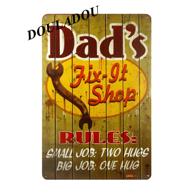 [Douladou] DAD'S табличка для барбекю винтажная металлическая жестяная вывеска домашний бар паб декоративные металлические тарелки магазин винтажная жестяная вывеска домашний декор 20x30 см