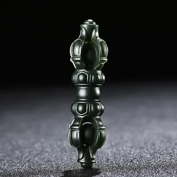 

Xinjiang Hetian Jade Jade Tower Qingyi Fine Devil Drop Pendant Pendant for Men and Women