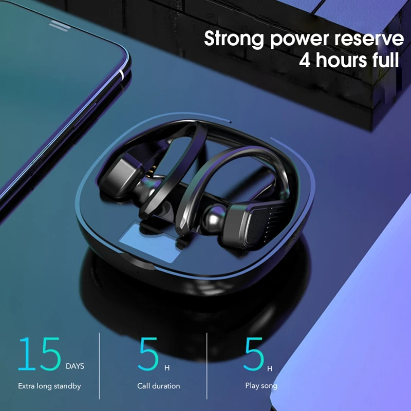 Светодиодный дисплей TWS Bluetooth 5,0 наушники беспроводные наушники TWS стерео наушники Handsfree Спорт ушные крючки гарнитура для iPhone телефон
