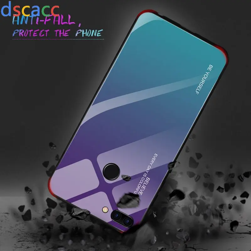 Чехол из закаленного стекла с градиентом Dscacc для huawei P20 P30 Nova 3 3i 4 P Smart Plus Note mate 10 20 Pro Honor 8X Max 100 шт