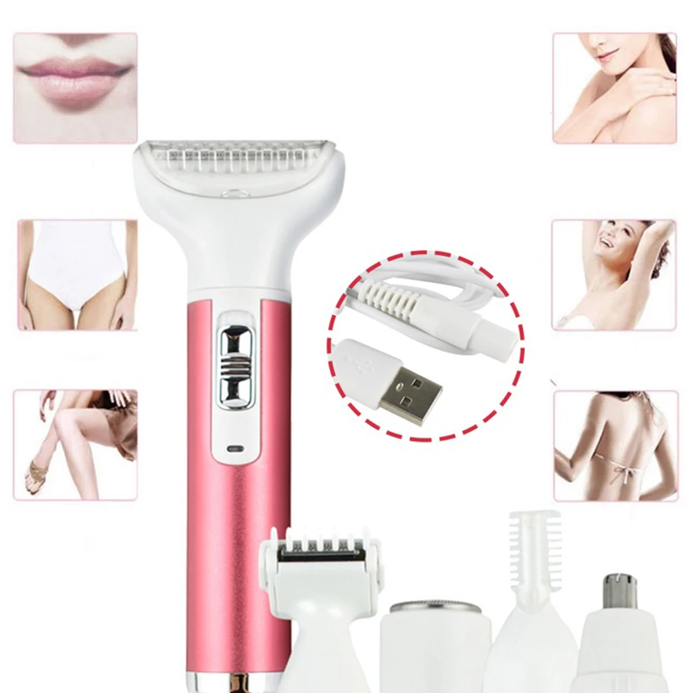 5 in 1 Epilator Female Eyebrow Trimmer Epilator Shaver For Hair Removal Epilator Face depilador Female Bikini Depilatory