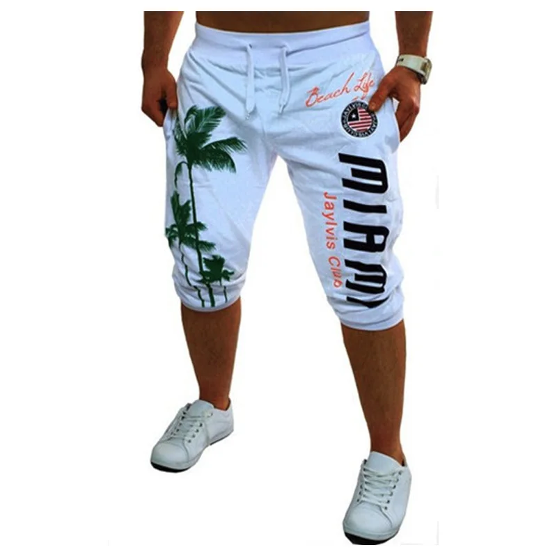

2019 Men's Shorts Casual Bermuda Brand Coconut Pattern Compressed Linen Men's Goods Shorts Men's Short Summer Linen XXL