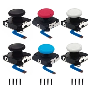 

3D Rocker Joystick Analog Sensor Thumb Sticks with 4pcs "Y" Screws Left/Right Gamepad Repair Parts Kit for Switch NS Joy-Con